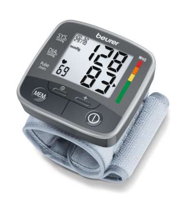 Csuklóra rögzíthető vérnyomás- és pulzusmérő - szürke - Méretet 11,2x10,5x8,7