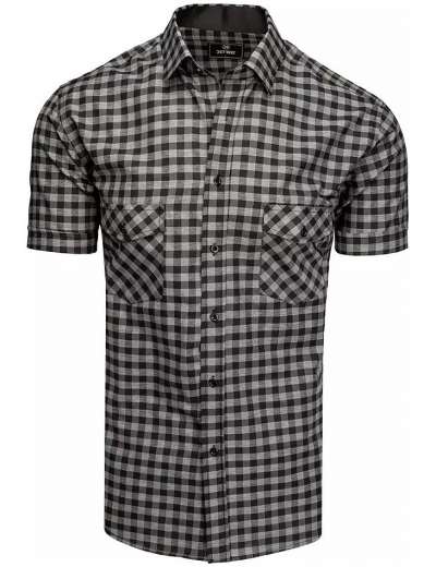 fekete-szürke férfi kockás ing