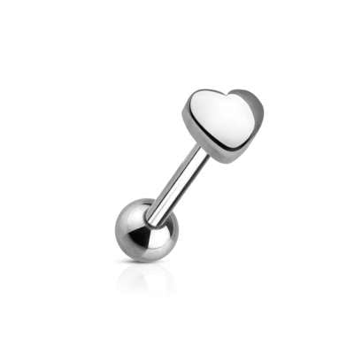 Nyelv piercing - kis szív alakú fejecske