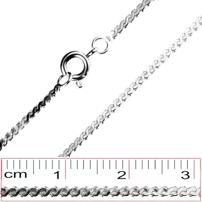 Sebészeti acél nyaklánc - összekapcsolt S elemek, 1,4 mm