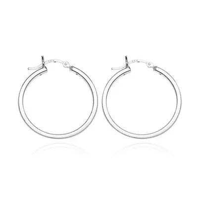 Karika fülbevaló 925 ezüstből - négy sima oldal, 15 mm