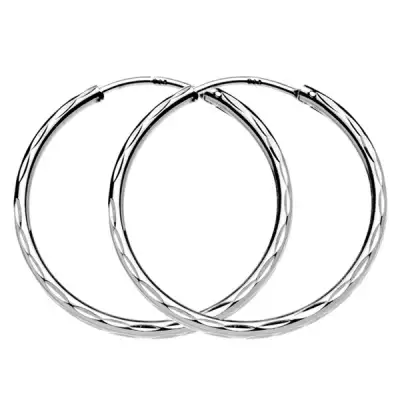 Karika fülbevaló ezüstből - három sor mélyedés, 30 mm