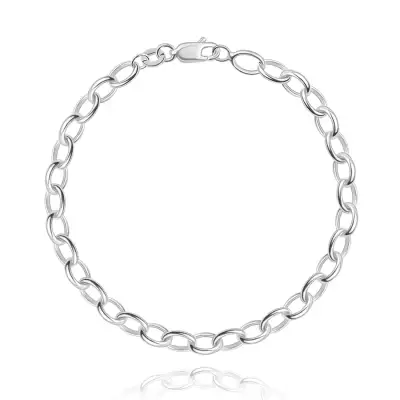 Sterling ezüst karlánc - nagy ovális láncszemek