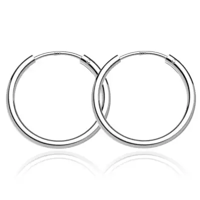 Fülbevaló 925 ezüstből - vastagabb fényes karika, 24 mm