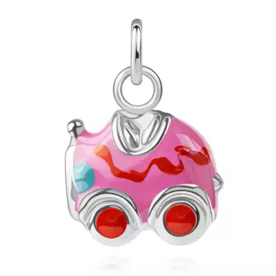 Függő 925 ezüstből - színes kisautó