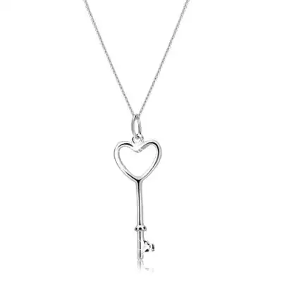 Nyakék 925 ezüstből - szív alakú kulcs lánccal