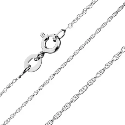 925 ezüst nyaklánc - sor csavart kis láncszemekből, 1 mm