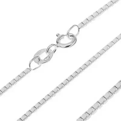 Sterling ezüst nyaklánc - összekapcsolt fényes kockák, 1 mm