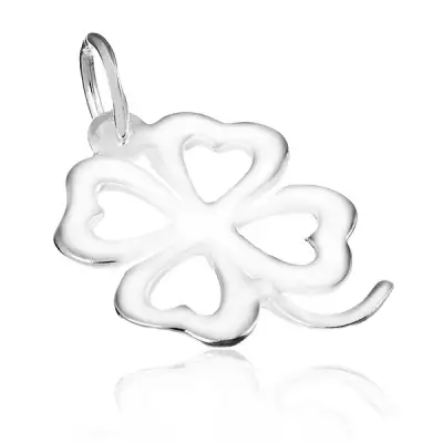 Ezüst medál - kivágott négylevelű lóhere