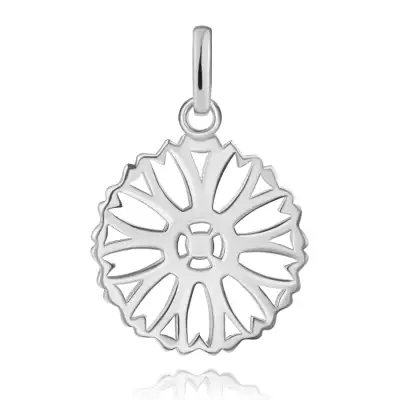 Medál 925 ezüstből - virág csipkés szélű körlapban