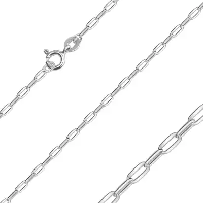 Nyaklánc 925 ezüstből - ovális, lapos szemek, 2,2 mm