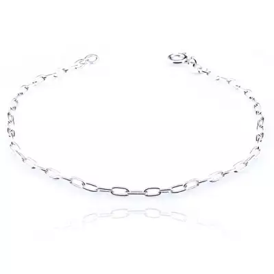 Sterling ezüst  karkötő - merőlegesen összekapcsolt oválisok