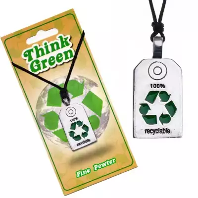 ÖKO nyaklánc - fényes tábla az újrahasznosítás jelével