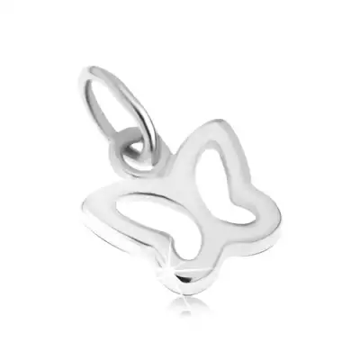 Arany medál 585 - fényes sima lepkekörvonal fehér aranyból