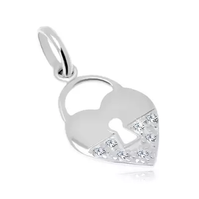 925 ezüst medál, szívtábla - sima és cirkóniás felek