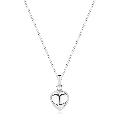 Nyakék - szabályos szív és lánc csavart szemekből, 925 ezüst