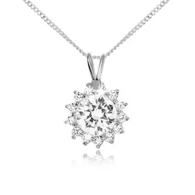 Nyakék 925 ezüstből átlátszó cirkóniás nappal