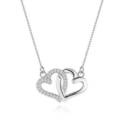 Nyakék 925 ezüstből - két összekapcsolt szívkörvonal a láncon