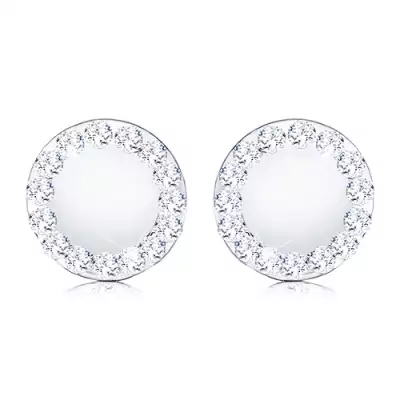 9K arany fülbevaló gyöngyházfényű középponttal és Swarovski kristályokkal