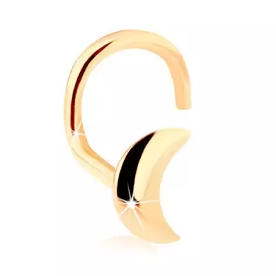 585 arany hajlított orrpiercing, fényes félhold