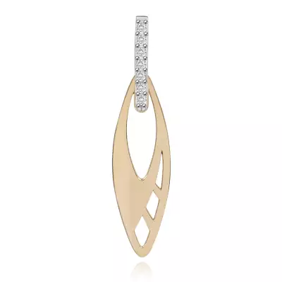 585 arany medál - lapos szem kivágásokkal, függőleges sáv átlátszó cirkóniákkal