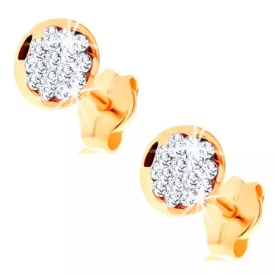 585 arany fülbevaló - átlátszó Swarovski kristályokkal kirakott karika