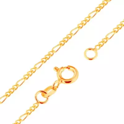 9K arany nyaklánc - Figaro minta, három ovális és egy hosszúkás szem, 500 mm