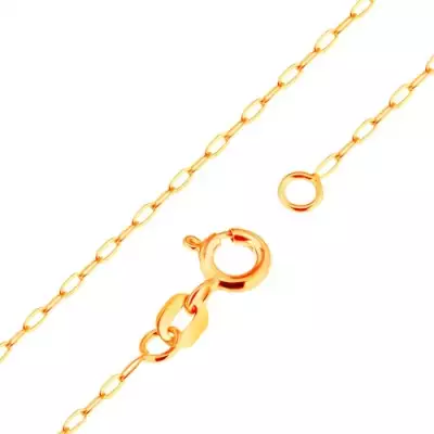 Nyaklánc 9K sárga aranyból - sima, ovális szemek, 500 mm