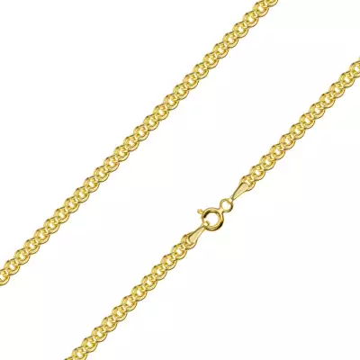 Arany nyaklánc - csillogó nagyobb és kisebb ellipszis szemek, 450 mm