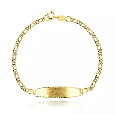 Karkötő táblával sárga 18K aranyból - lánc kettős szemekből, 160 mm