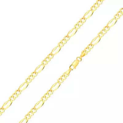 Nyaklánc 14K sárga aranyból - egy hosszúkás és három ovális szem, 500 mm