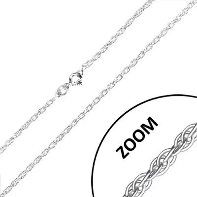 Ezüst nyaklánc - finom megcsavart szemek, 1,9 mm