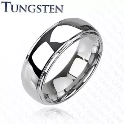 Tungsten gyűrű - fényes, kidomborodó középső résszel - Nagyság_ 59