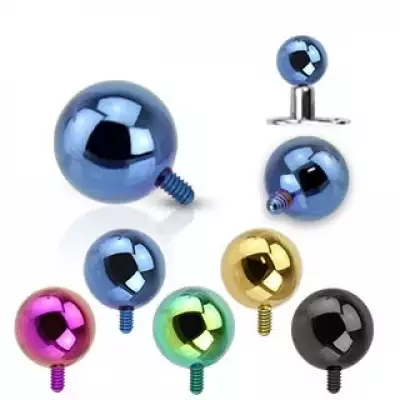 316L acél kiegészítő golyó az implantátumhoz - anodizált felület, különböző színkombinációk, 3 mm - A piercing színe: Fekete