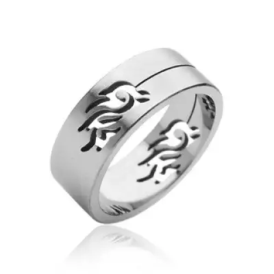 Acél gyűrű - törzsi dísz - Nagyság_ 62