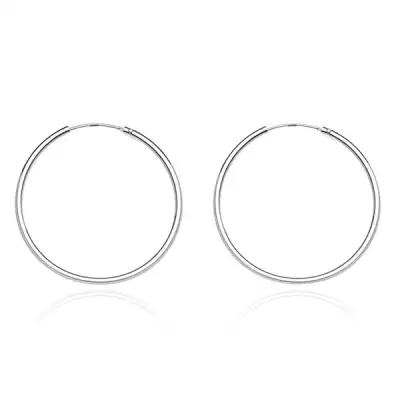 Karika fülbevaló 925 ezüstből - keskeny és sima dizájn, 20 mm