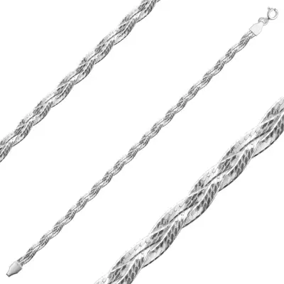 Ezüst karkötő - összefont lapos láncok