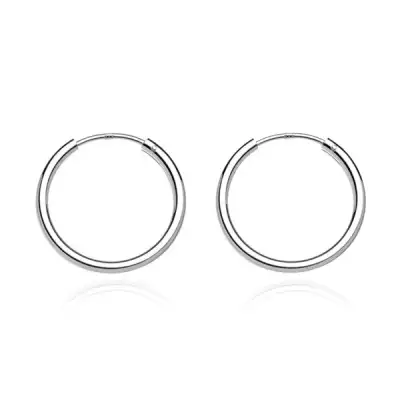 Kerek fülbevaló ezüstből - vastagabb fényes karika, 12 mm