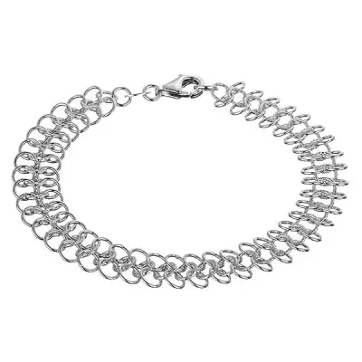 Háromsoros ezüst karkötő - bordázott minta