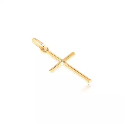 Medál 14K aranyból - apró fényes kereszt gravírozott X betűvel