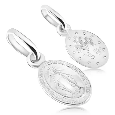 Medál 14K fehér aranyból - csodálatos tábla Szűz Máriával