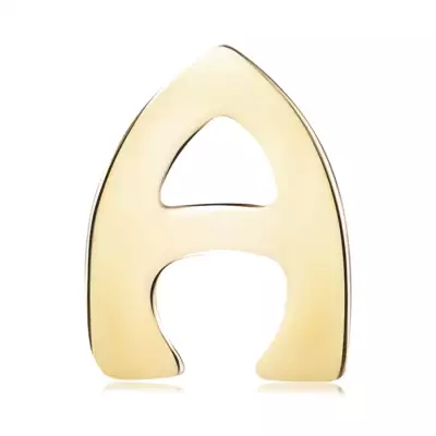 14K arany medál - tükörfényes felület, nagy nyomtatott A betű