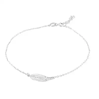 925 ezüst bokalánc, medál - gravírozott angyalszárny, cirkóniák