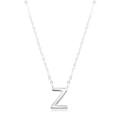 925 ezüst nyaklánc, fényes lánc, nagy nyomtatott Z betű