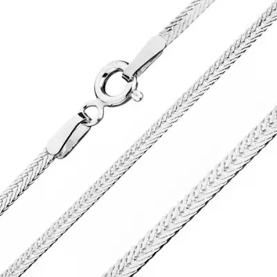 Ezüst lánc 925, lapított ferde szemekkel, szélessége 1,8 mm, hossza 550 mm