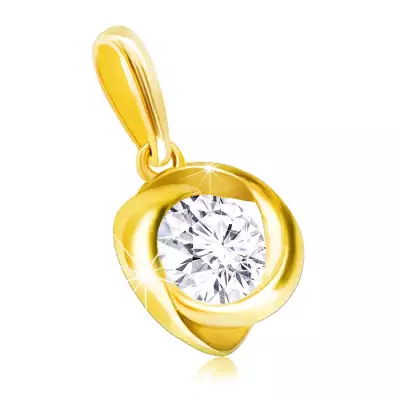 375 arany medál – átlátszó cirkónia egy hullámos sima vonalban