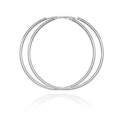 Karika fülbevaló 925 ezüstből - egyszerű, finom dizájn, 45 mm
