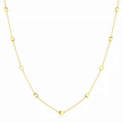 Nyaklánc 9K sárga aranyból – finom lánc fényes kockákkal