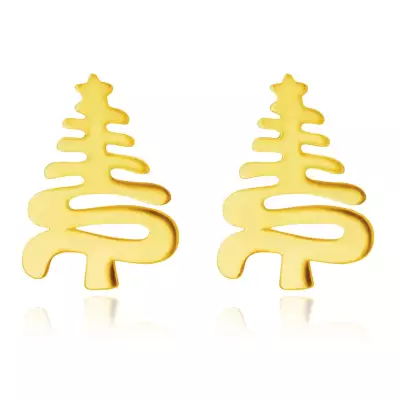 375 sárga arany fülbevaló – fa cikkcakk alakban csavart vonalból egy csillaggal