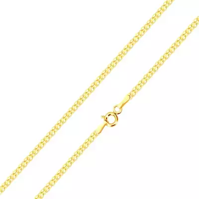 585 sárga arany nyaklánc - váltakozva összekapcsolt láncszemek, 450 mm